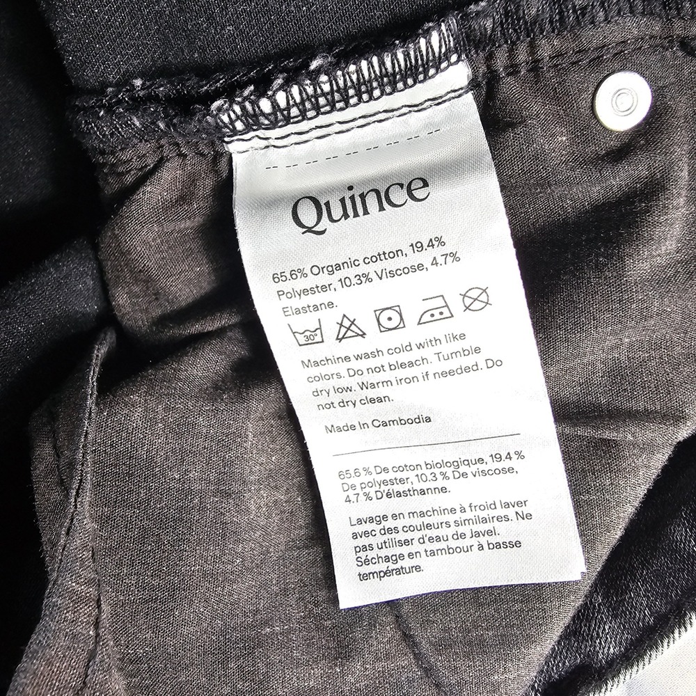 Quince Bella Kick Flare Jeans WOMENS 28 Greyed Out High Rise Stretch Denim Chic - Picture 8 of 12